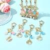 4Pcs 4 Styles Alloy Enamel Pendant Keychains HJEW-FS00052-8