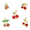 5Pcs 5 Styles Brass Micro Pave Cubic Zirconia Charms KK-CJ0004-12-1
