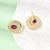 Brass Micro Pave Cubic Zirconia Stud Earrings EJEW-G471-13G-06-2