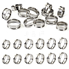 12Pcs 6 Size 201 Stainless Steel Grooved Finger Ring Settings STAS-TA0002-15P-1
