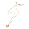 Natural Yellow Hematoid Quartz Copper Wire Wrapped Planet Pendant Brass Cable Chain Necklaces for Women NJEW-TA00260-03-3