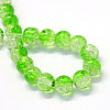 Baking Paint Transparent Crackle Glass Round Bead Strands DGLA-Q018-8mm-04-2