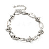 Non-Tarnish 304 Stainless Steel Oval Link Chains Bracelets for Men & Women BJEW-D042-18P-1