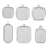 6Pcs 6 Styles 304 Stainless Steel Pendant Cabochon Settings STAS-TA0005-71P-4