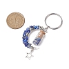 5Pcs 5 Styles Natural Lapis Lazuli & Red Jasper & Amazonite & Tiger Eye & White Moonstone Keychain KEYC-JKC00947-3