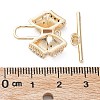 Brass Pave Clear Cubic Zirconia Toggle Clasps KK-G474-04G-3