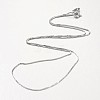 Rhodium Plated 925 Sterling Silver Box Chain Necklaces NJEW-N0048-02-18-2