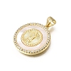 Brass Micro Pave Clear Cubic Zirconia Pendants CU-CBAF50C-16G-2