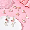 SHEGRACE Brass ABS Imitation Pearl Half Round Stud Earring Findings XGR0100G-119G-5