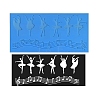 Music Note & Ballet Dancer Food Grade Silhouette Statue Silicone Mat Moulds MUSI-PW0003-02-1