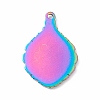 Ion Plating(IP) Rainbow Color 304 Stainless Steel Pendants Cabochon Seetings STAS-C049-19M-2