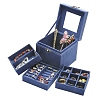 3 Layer Hand-Held Flocking Jewelry Storage Boxes PW-WG9D8B1-06-1