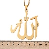 304 Stainless Steel Arabic Pendant Box Chain Necklaces for Women Men NJEW-R013-07G-5