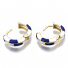 Brass Huggie Hoop Earrings EJEW-S209-06B-4