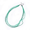 Waxed Cord and Organza Ribbon Necklace Making NCOR-T002-M-2