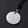 Adjustable Natural Quartz Crystal Vortex Pendant Necklace with Nylon Cord for Women NJEW-L171-05F-4