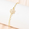 Brass Pave Cubic Zirconia Flower Link Bracelets for Women KK-CBA68DA-07B-G-3