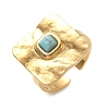 304 Stainless Steel & Synthetic Turquoise Cuff Rings GG-CBABFED-01G-4