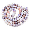 Opaque Crackle Glass Round Beads Strands GLAA-T031-10mm-01B-B-2