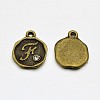 Antique Bronze Plated Alloy Rhinestone Charms ALRI-J152-F-NF-1