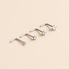 316 Surgical Stainless Steel Crystal Rhinetone Flat Round L-Shaped Nose Rings WGCD50A-02-2