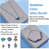 BENECREAT 48Pcs 6 Style Rack Plating Rainbow Color Alloy Beads FIND-BC0002-75-4