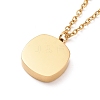 Square with Initial Letter V Pendant Necklace NJEW-A004-02G-3