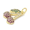 Brass Micro Pave Cubic Zirconia Pendants KK-S511-03E-G-2