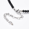 Faceted Rondelle Glass Beaded Necklaces NJEW-JN02568-05-3