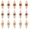 15Pcs 3 Colors Brass Micro Pave Cubic Zirconia Links Connectors KK-YW0004-29-1
