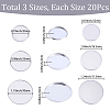 60Pcs 3 Styles 304 Stainless Steel Plain Edge Bezel Cups STAS-SC0021-46-2
