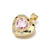 Valentine's Day Brass Micro Pave Colorful Cubic Zirconia Pendants CU-E002-14G-2
