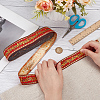 Ethnic Style Polyester Jacquard Leaf Ribbons SRIB-WH0011-198B-3