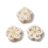 Glaze Daisy Flower Printed Porcelain Beads PR-CBA03B0-04A-1