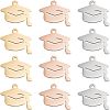 12Pcs 3 Colors 304 Stainless Steel Pendants STAS-UN0040-12-1