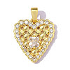 Brass Micro Pave Clear Cubic Zirconia Pendants CU-OY001-81G-1
