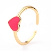 Brass Enamel Cuff Rings RJEW-H543-26G-4