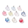 Transparent Spray Paint Glass Pendants PALLOY-JF03496-02-1