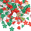 2 Bags 2-Hole Printed Wooden Buttons BUTT-SP0001-20-1