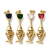 Brass Pave Cubic Zirconia Pendants KK-A271-05G-1
