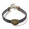 Hollow Cross PU Leather Bracelet Making MAK-I020-01C-1