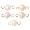 Natural Cultured Freshwater Pearl Connector Charms PALLOY-YW0001-52-1