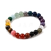 Bohemian Style Natural & Synthetic Mixed Gemstone Round Beaded Stretch Bracelets for Men NU8854-4-1