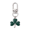 Lucky Clover Alloy Enamel Pendant Decoration HJEW-JM02502-02-1