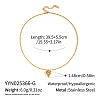 Minimalist 304 Stainless Steel Heart Pendant Rice Chain Necklaces for Women FX8801-1-1