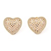 Rack Plating Brass Micro Pave Clear Cubic Zirconia Stud Earring for Women EJEW-G394-37G-2