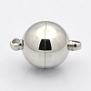 Tarnish Resistant Round 304 Stainless Steel Magnetic Clasps with Loops STAS-N014-01-16mm-1