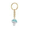 Glass Seed Beads Mushroom Keychain KEYC-MZ00021-02-1