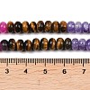 Natural Tiger Eye & Dyed White Jade & Fluorite & Synthetic Turquois Beads Strands G-Z135-C13-6
