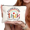 Colorful Rainbow Letter Print Linen Cosmetic Zipper Pouches PW-WG0936D-01-1